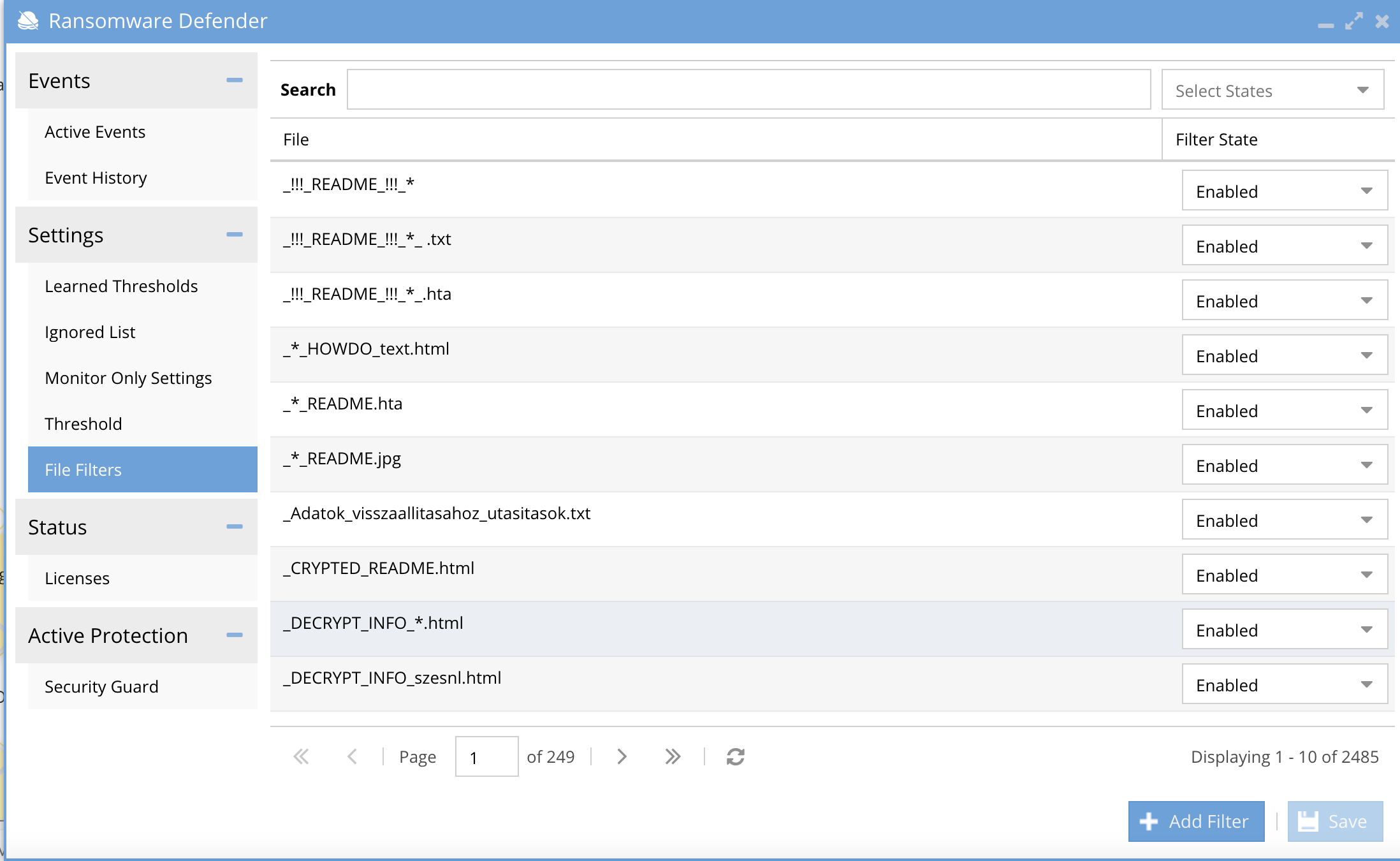 Well Known Ransomware File Extension Whitelist