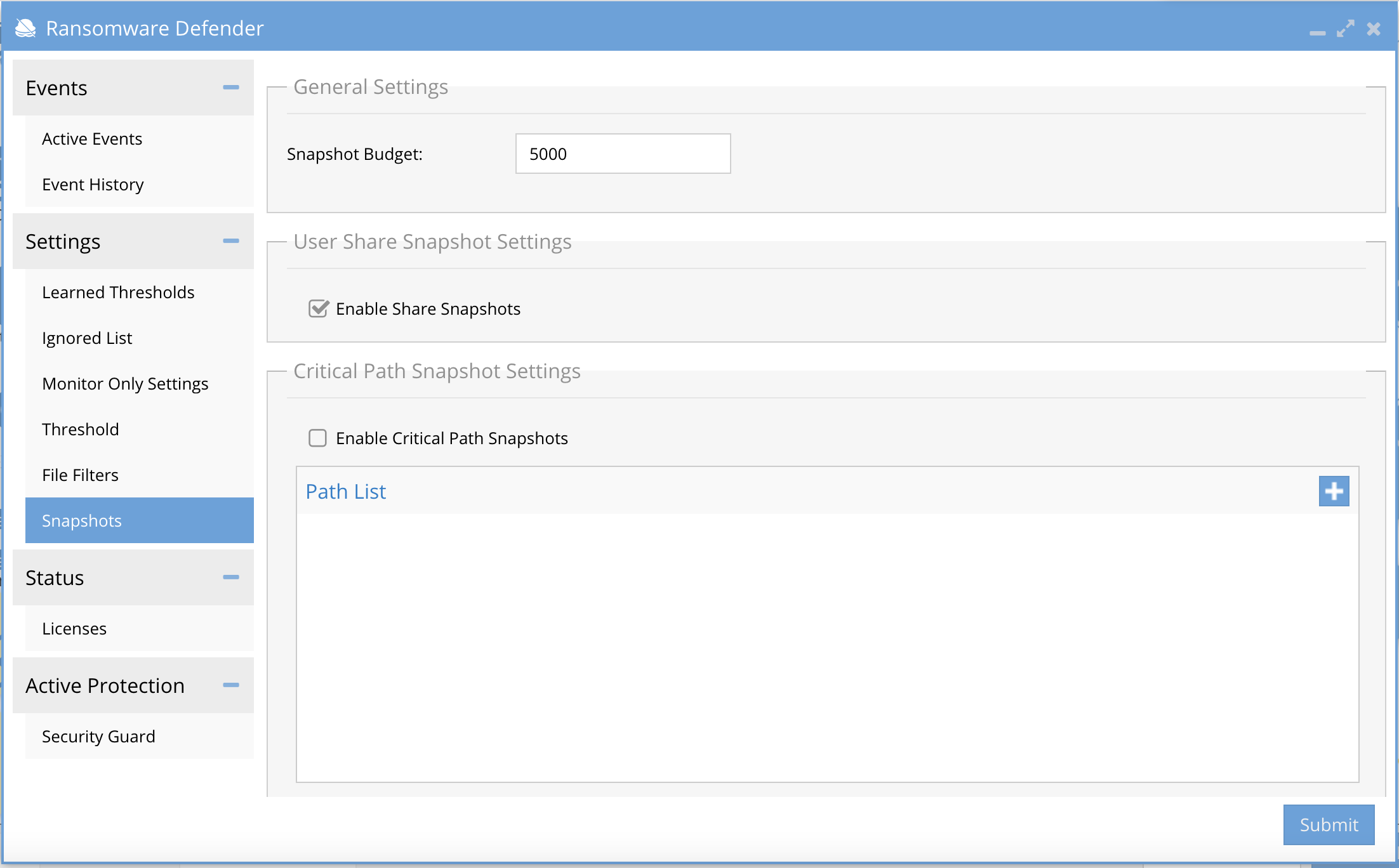 How to Configure Snapshot Modes (Critical Path and SMB share snapshots
