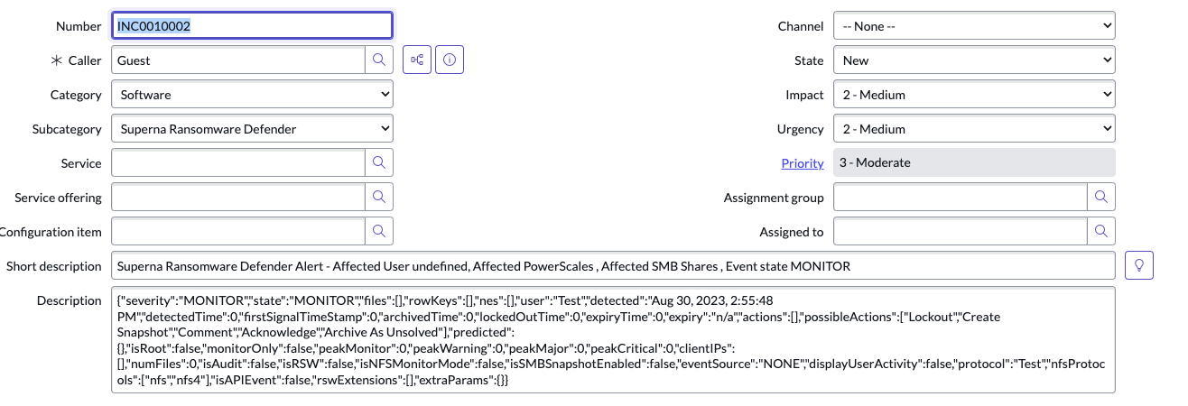 ServiceNow Incident Management Integration with Zero Trust Alerts